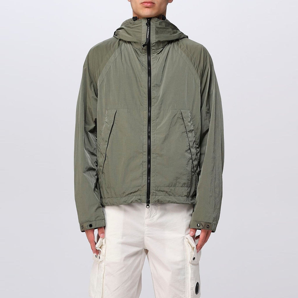 Cp Company Goggle Hooded Chrome Jacket In Bronze Green
