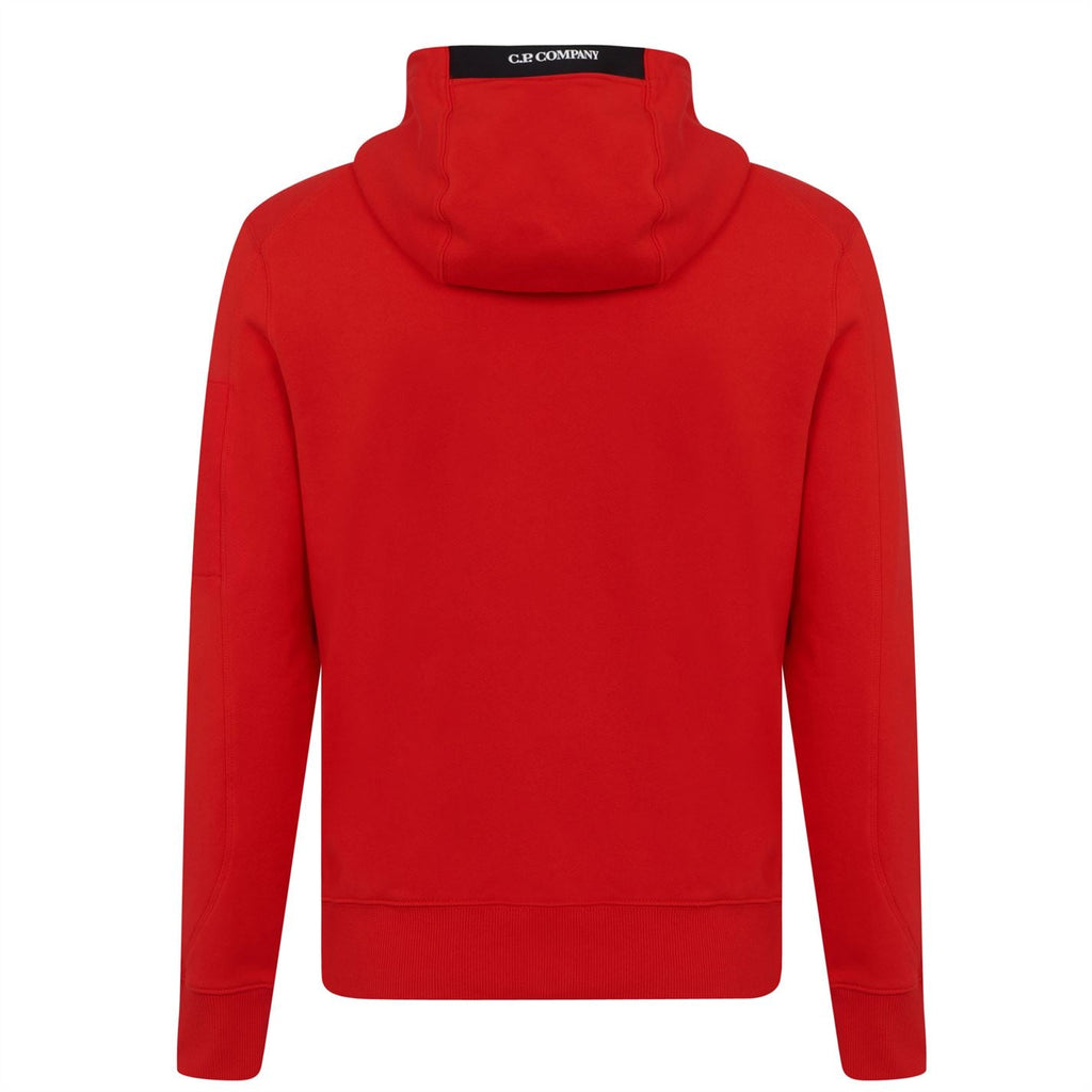 Cp Company Diagonal Raised Lens Overhead Hoodie in Fiery Red
