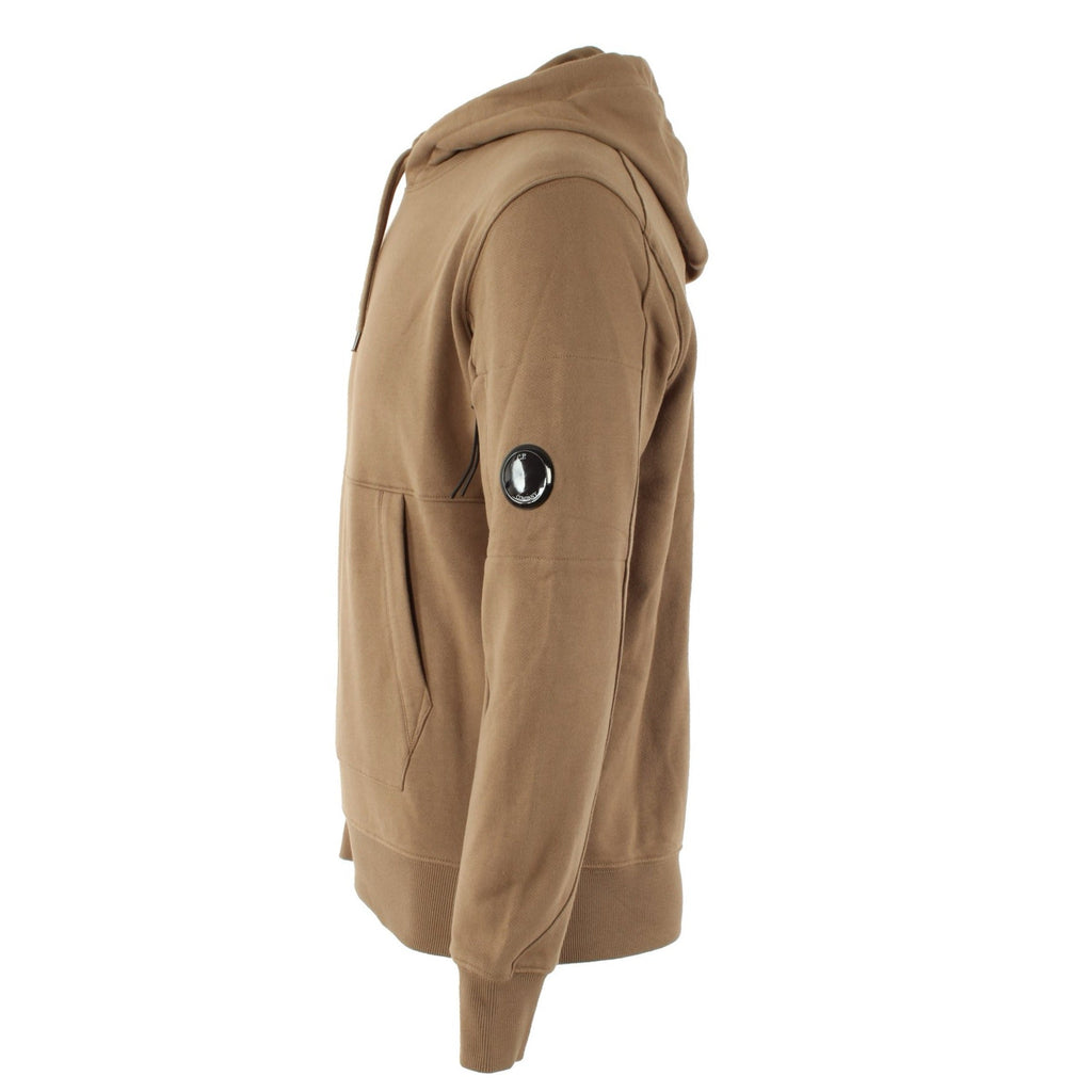 Cp Company Heavy Lens Overhead Hoodie In Lead Grey