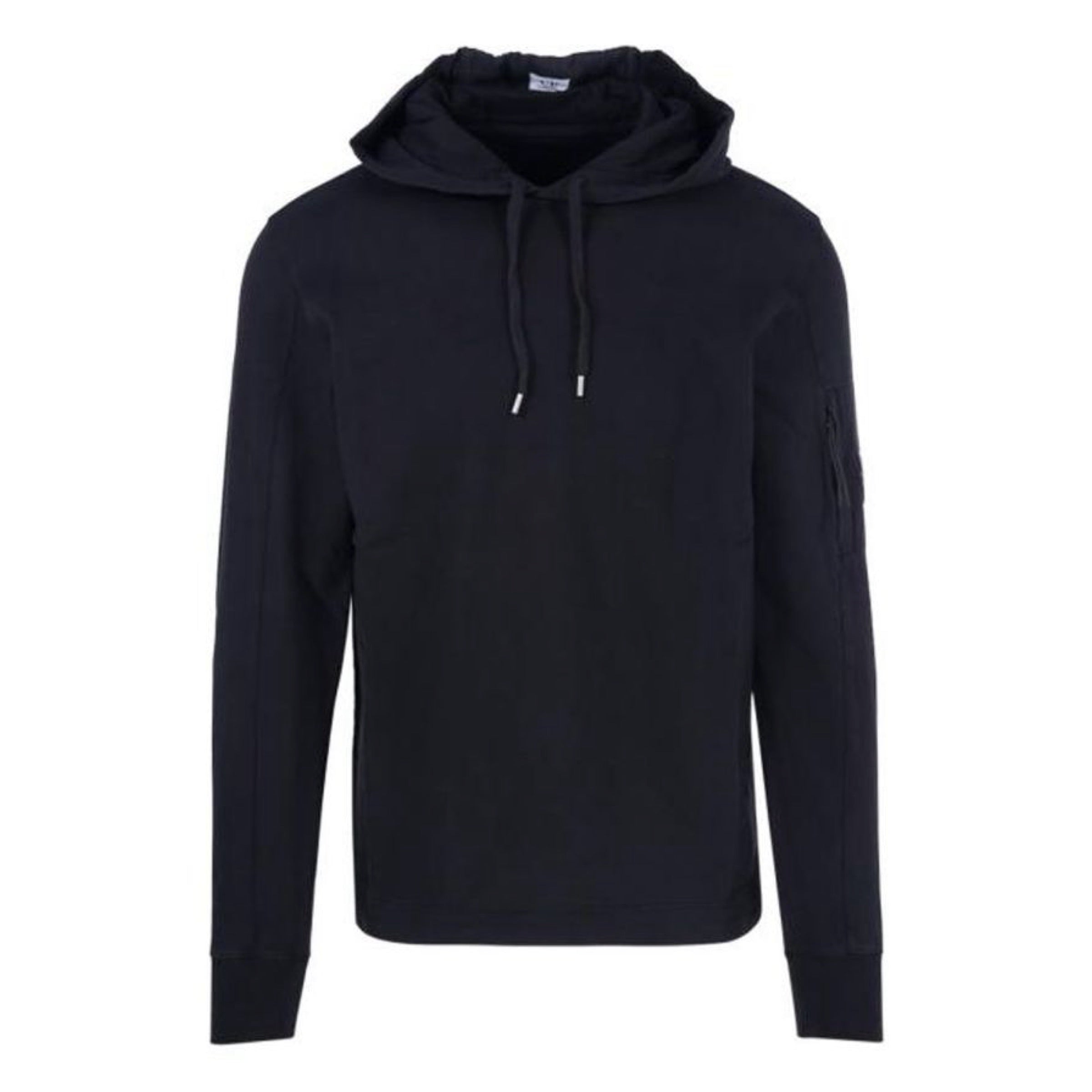 Cp Company Light Fleece Lens Overhead Hoodie In Black