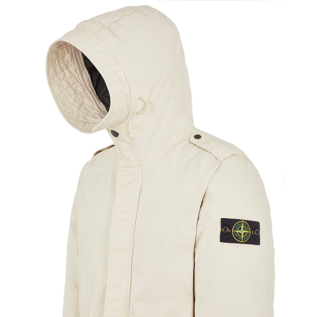 Stone Island David-Tc Short Down Parka in Plaster