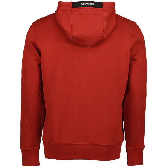 Cp Company Heavy Lens Overhead Hoodie In Red