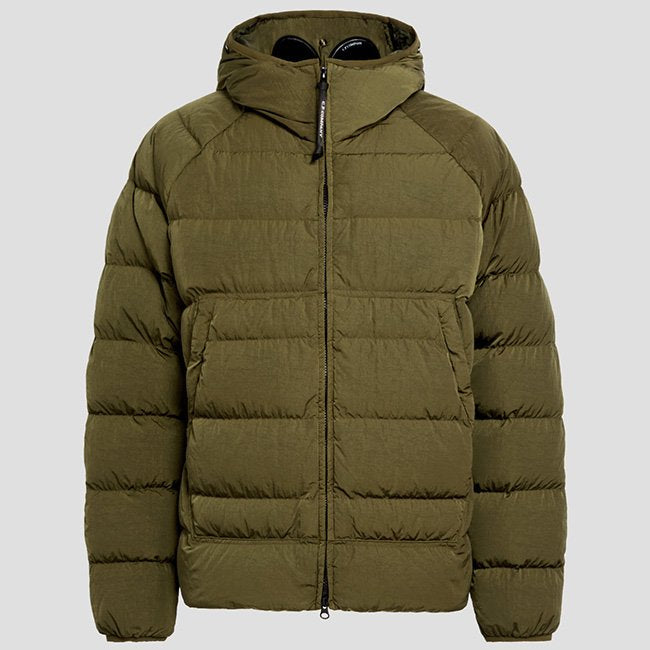 Cp Company Eco-Chrome R Goggle Down Jacket in Ivy Green