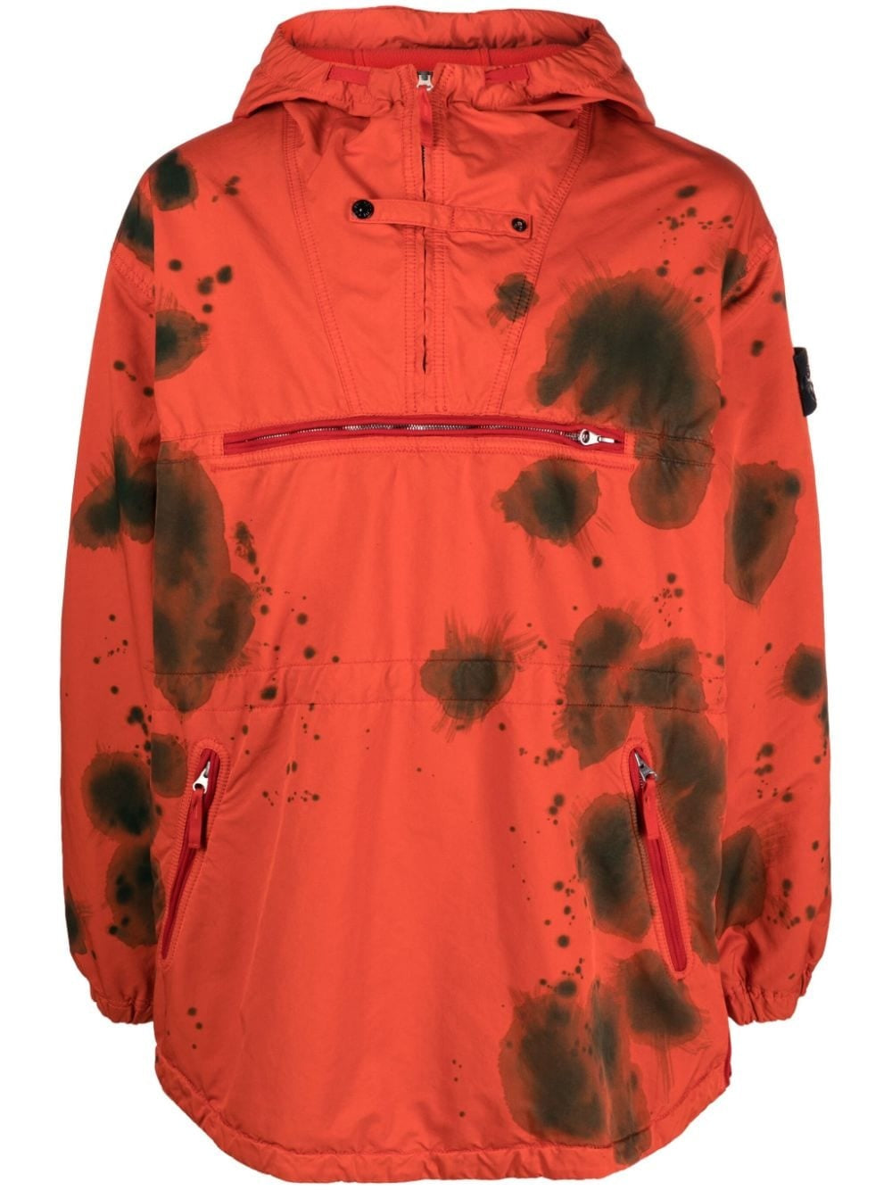 Stone Island Hand Colouring On David-Tc With Micro Pile Jacket In Red