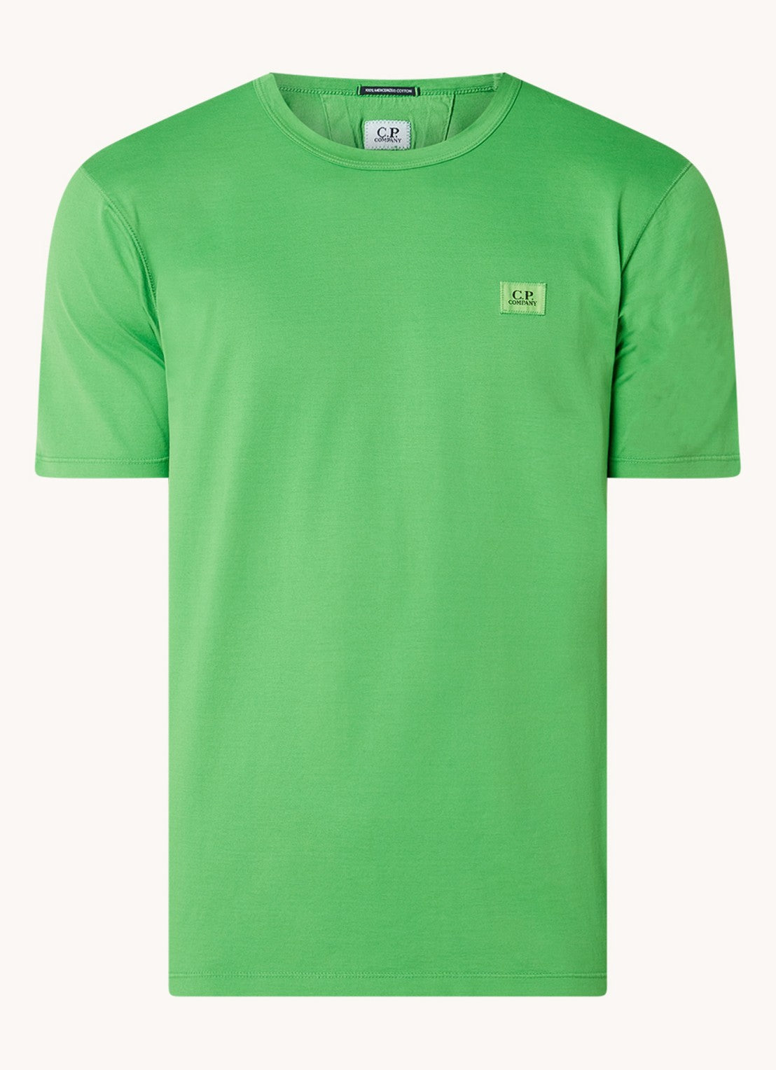 Cp Company 100% Mercerized Cotton Stitch Logo T-Shirt in Green