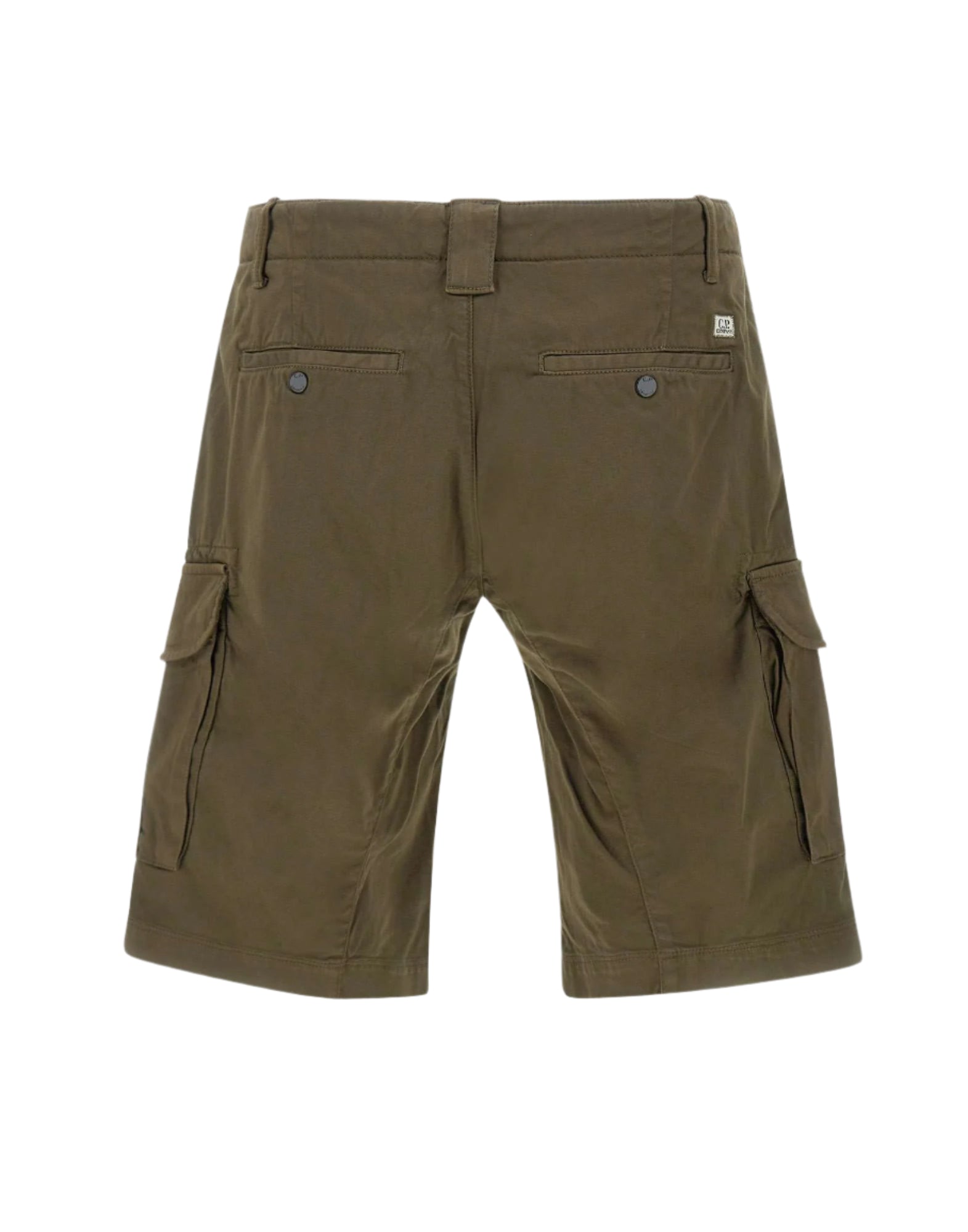 Cp Company 116A Satin Stretch Cargo Shorts In Ivy Green