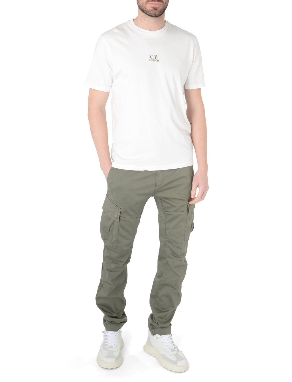 Cp Company 056A Stretch Sateen Cargo Pants In Agave Green