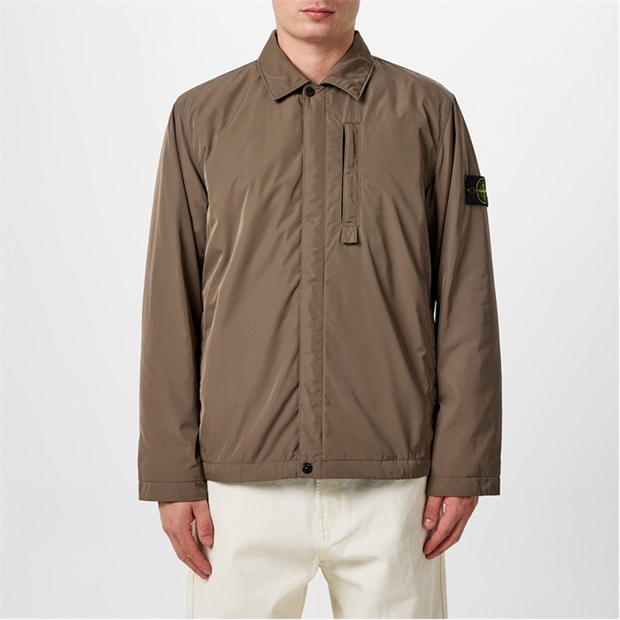 Stone Island Micro Twill With Primaloft Insulation Jacket In Walnut Brown