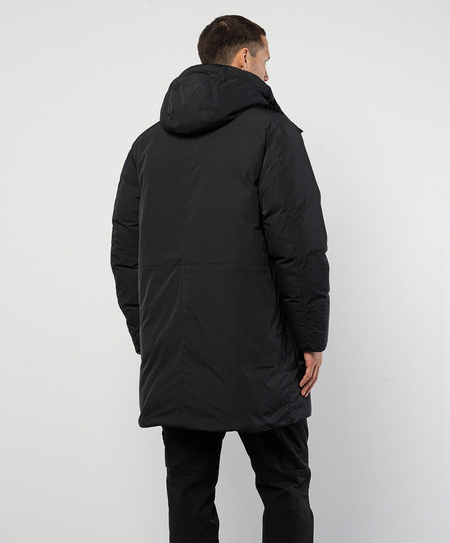Stone Island Micro Twill Down Jacket In Black