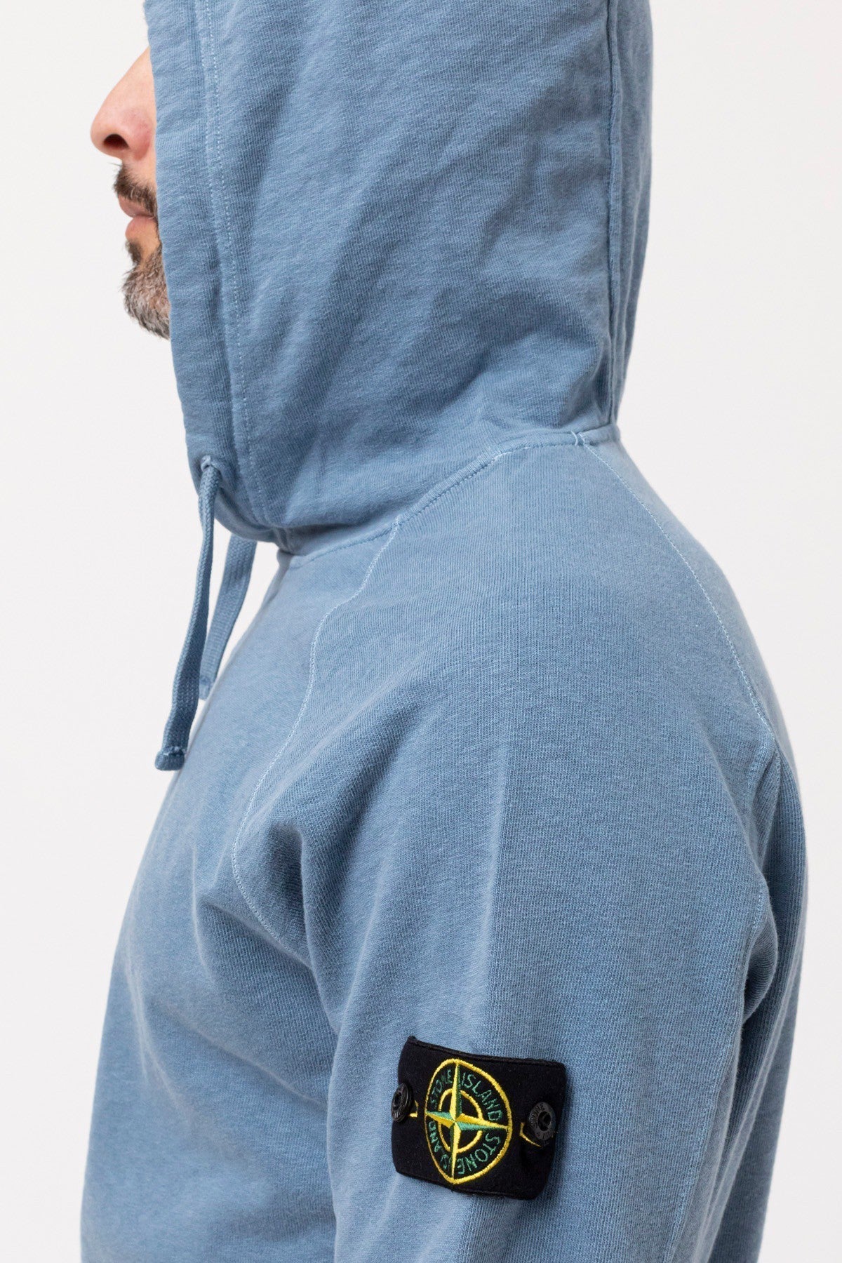 Stone Island Garment Dyed Overhead Hoodie In Blue