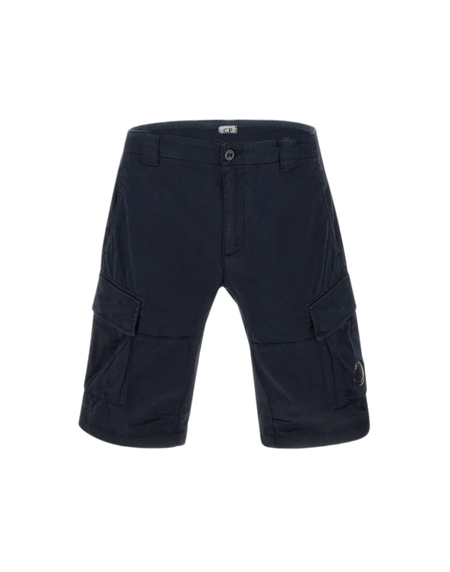 Cp Company 116A Satin Stretch Cargo Shorts In Navy