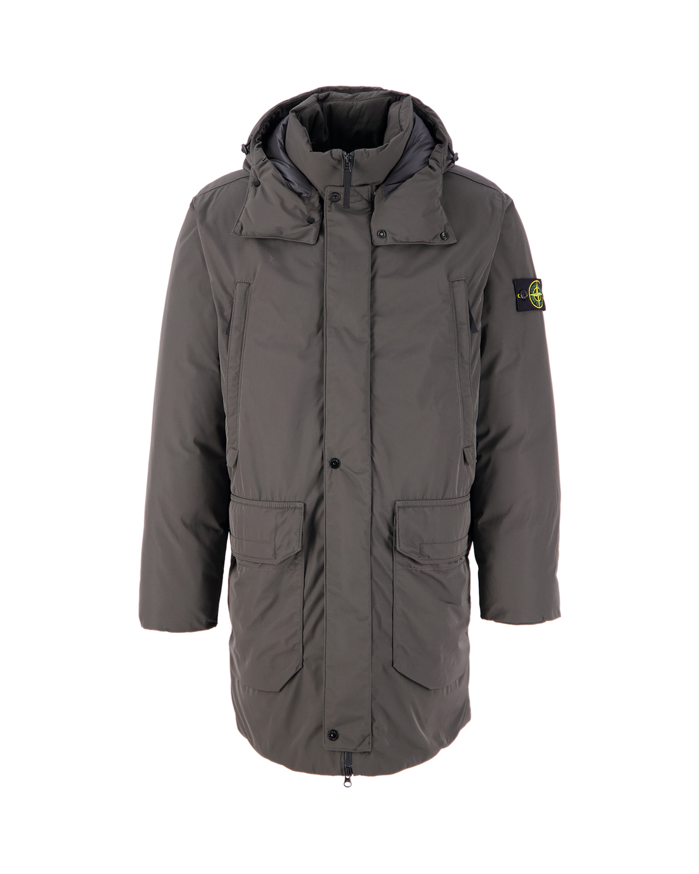 Stone Island Micro Twill Down Jacket In Charcoal