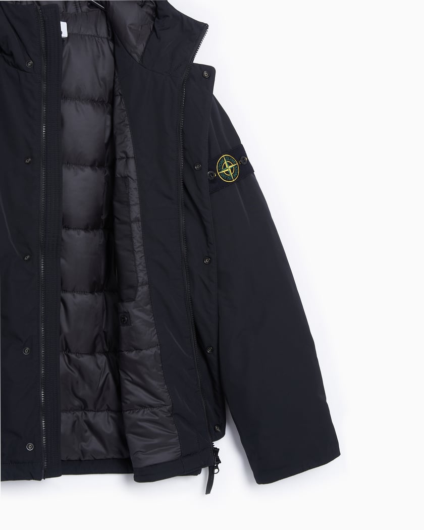 Stone Island Micro Twill With Primaloft Insulation Jacket In Black